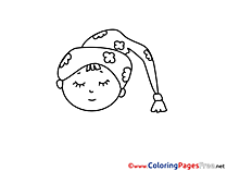 Sleeping Colouring Page printable free