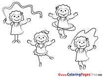 Sport Girls Colouring Sheet download free
