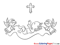 Angel Coloring Pages Christening