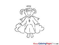 Angel printable Christening Coloring Sheets