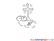 Baby free Colouring Page Christening