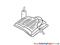 Candle Bible free Christening Coloring Sheets