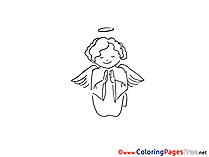 Christening Coloring Pages download Angel