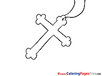 Christening Colouring Sheet free Cross