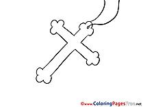 Christening Colouring Sheet free Cross