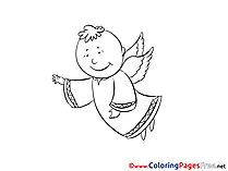 Coloring Pages Christening Angel