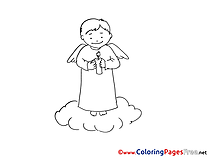 Coloring Sheets Christening free Angel