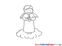 Coloring Sheets Christening free Angel