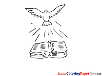 Free Colouring Page Bible Pigeon Christening