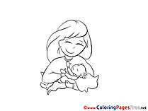 Mother Colouring Page Christening free