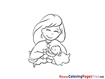 Mother Colouring Page Christening free