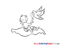 Pigeon for Kids Christening Colouring Page