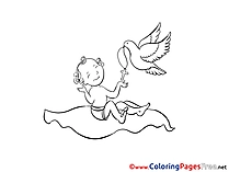 Pigeon for Kids Christening Colouring Page