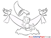 Pigeons printable Coloring Pages Christening