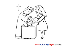 Priest Christening Colouring Sheet free