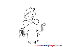 Priest Kids Christening Coloring Page