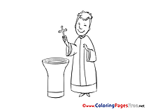 Printable Priest Christening Coloring Sheets