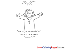 Sea Sun Christening Coloring Pages download Priest