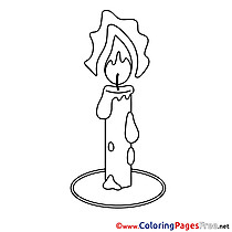 Candle Coloring Sheets Communion free