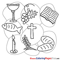 Objects free Communion Coloring Sheets