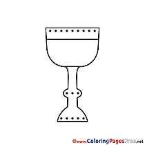 Wine free Colouring Page Communion