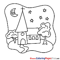 Church free Colouring Page Confirmation