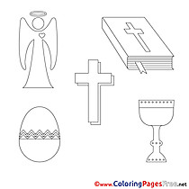 Decoration Children Confirmation Colouring Page