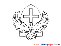 Image Cross free Colouring Page Pentecost