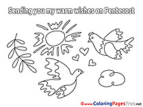 Nuage free Pentecost Pigeon Coloring Sheets