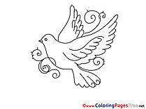 Pentecost Coloring Pages free Pigeon