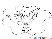 Pentecost Colouring Sheet free Olive