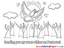 Pigeon Kids Pentecost Coloring Page