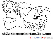 Sky Coloring Sheets Pigeon Pentecost free