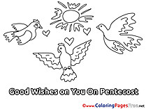 Sky Kids Pentecost Coloring Pages Pigeons