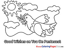 Sky Pigeon Pentecost Coloring Pages free