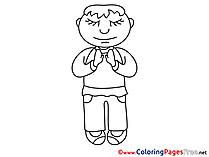 Man Prayer free Coloring Pages