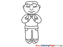 Man Prayer free Coloring Pages