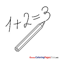 Addition Numbers Kids download Coloring Pages