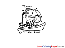 Boat Classbooks School printable Coloring Pages for free