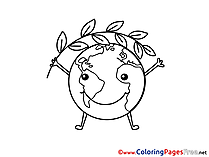 Earth free Colouring Page download