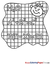 Equation Coloring Pages for free