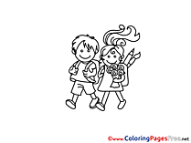 Friends Kids School Coloring Pages for free