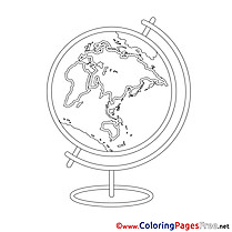 Globe printable Coloring Pages for free School