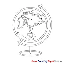 Globe printable Coloring Pages for free School