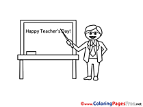 Holiday Happy Teacher's Day Coloring Sheets download free