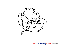 Ladybug Earth free Colouring Page download