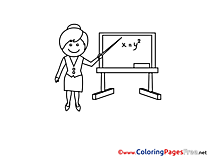 Math Teacher Children Coloring Pages free