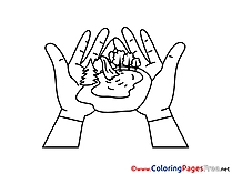 Pond in Hands Children download Colouring Page