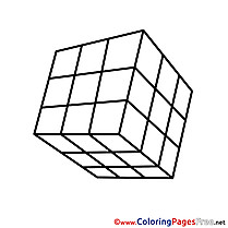 Rubik's Cube for Kids printable Colouring Page