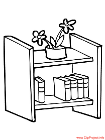 School coloring pages bookshelf